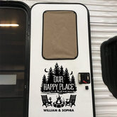 Camping Lovers - Our Happy Place - Camping Personalized Custom RV Decal